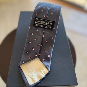 Dior Gray Floral Silk Tie